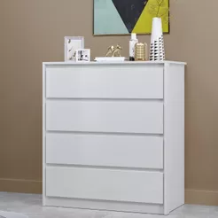 Cômoda 4 Gavetas em MDP 89x92cm Carla Branco Branco