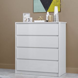 Cômoda 4 Gavetas em MDP 89x92cm Carla Branco Branco