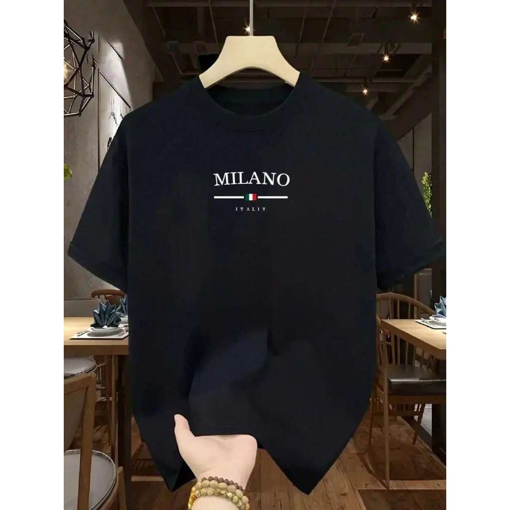 Camiseta Masculina Milano Italy Estampada Cores Italia Lançamento Camisa Malha 100% Algodão Manga Curta Moda Streetwear