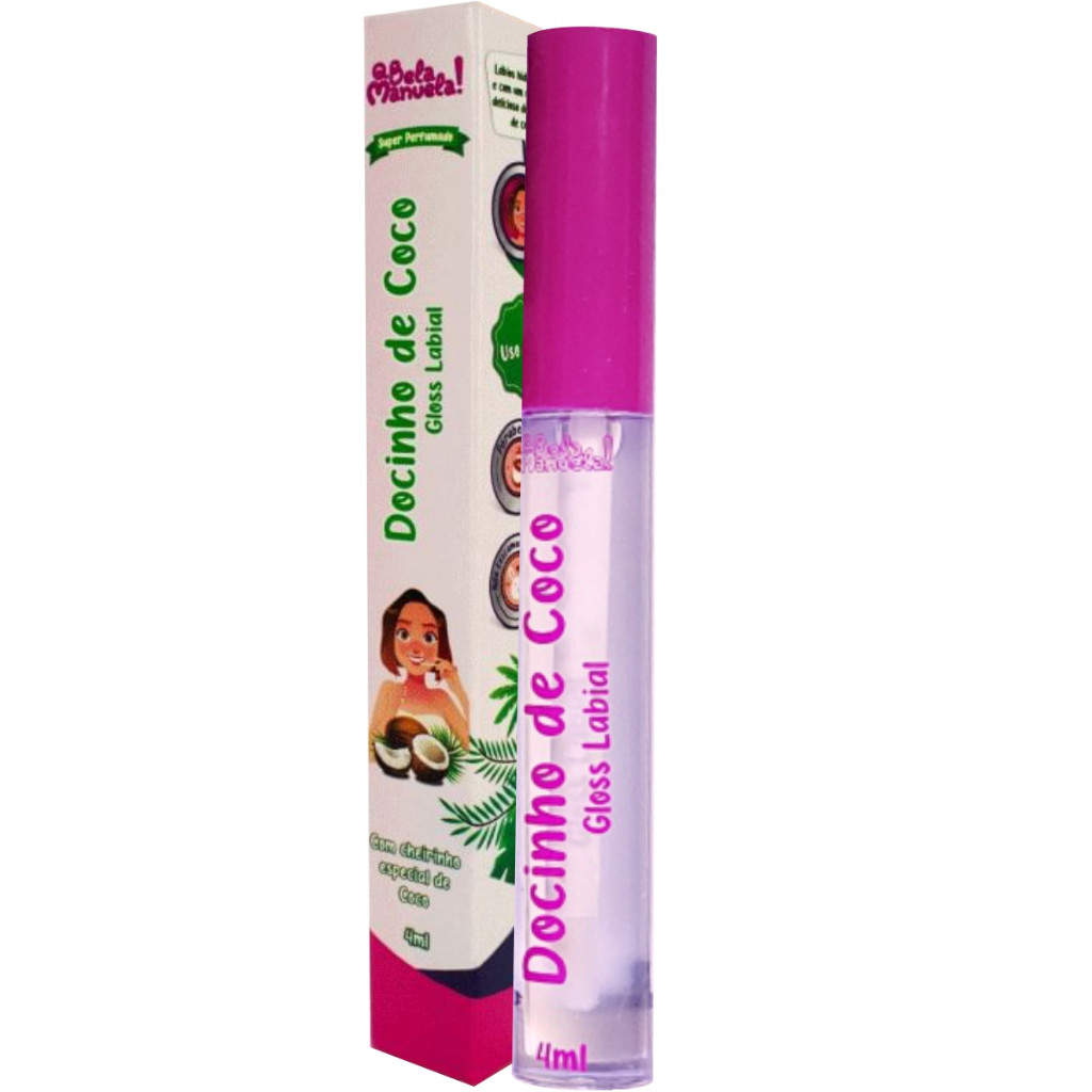 Gloss Labial Docinho De Coco Qbela Manuela Incolor