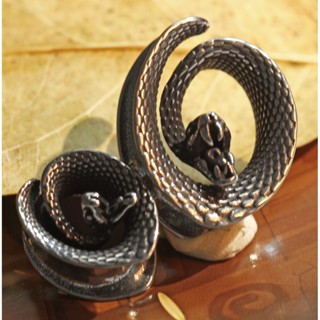 Alargador de Orelha Personalizado Aço Cirúrgico / Cobre Cobra Frontal 8/10/12/14/16mm em Oferta na Shopee