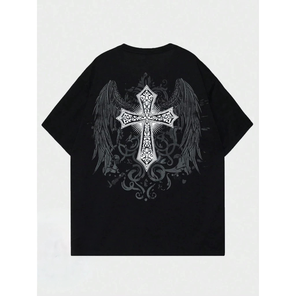 Camisa Camiseta Unissex Cruz e Asas StreetWear Qualidade Premium Despache Rapido Atendimento 24 Horas em Oferta na Shopee