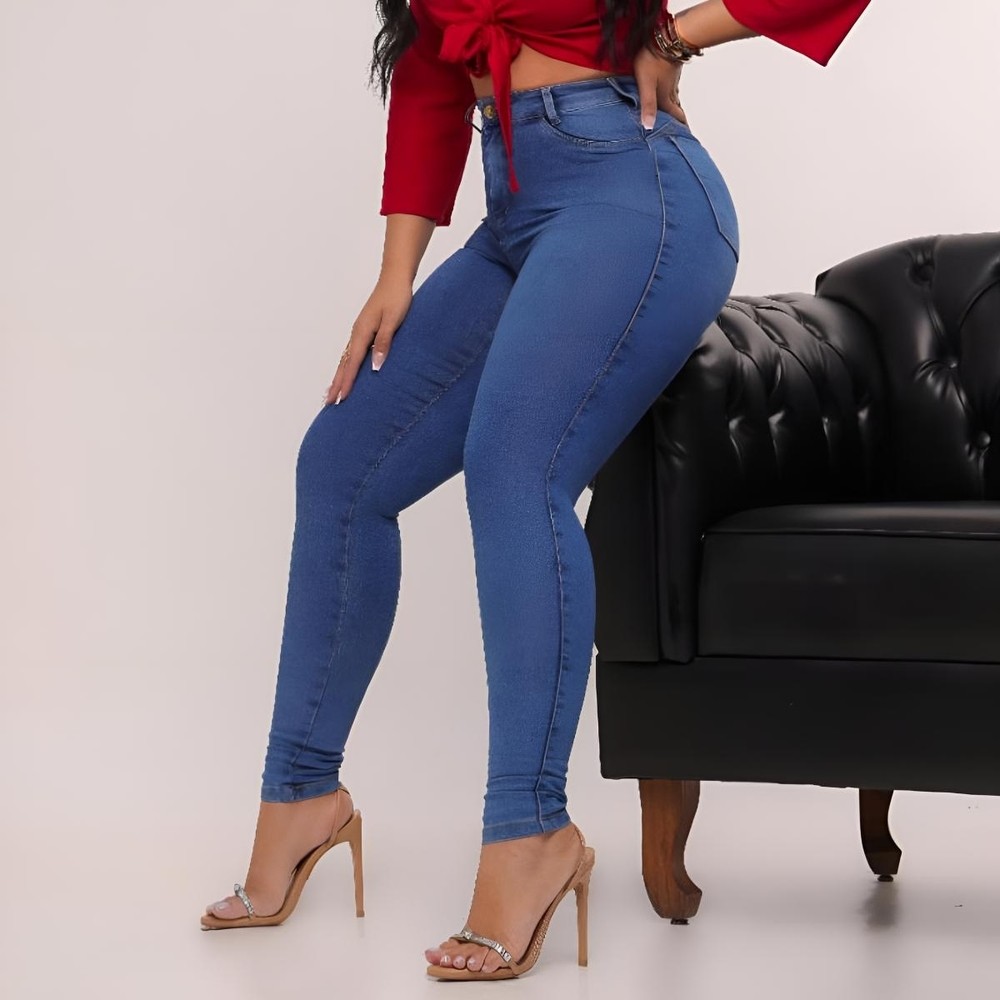 Calça Jeans Vizzary Skinny Cintura Alta Feminina - Azul Claro