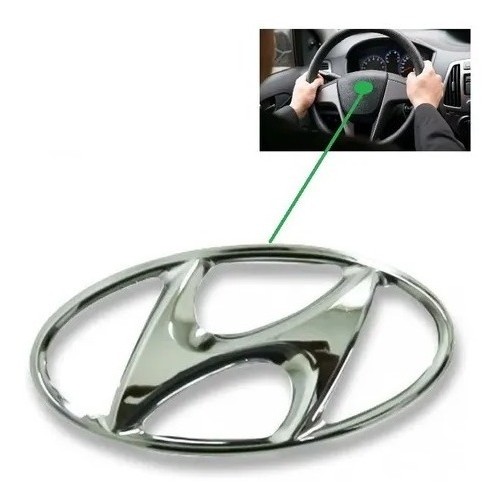 Emblema Volante Hyundai Azera I30  Até 2011 6 Cm X 3 Cm