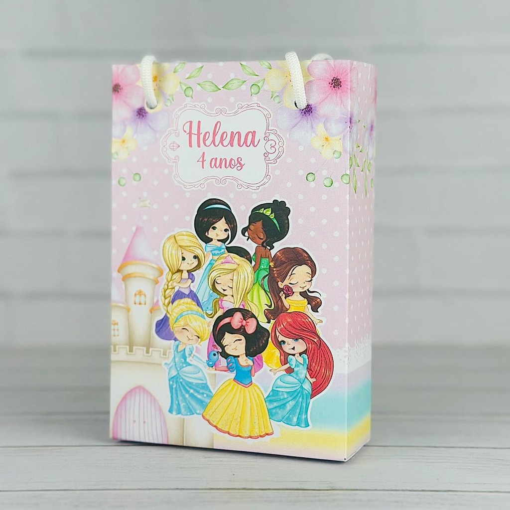 Sacolinha Princesas Baby Cute Bebê | Personalizada Com Nome | Aniversário Lembrancinhas Personalizados Sacola de Doces