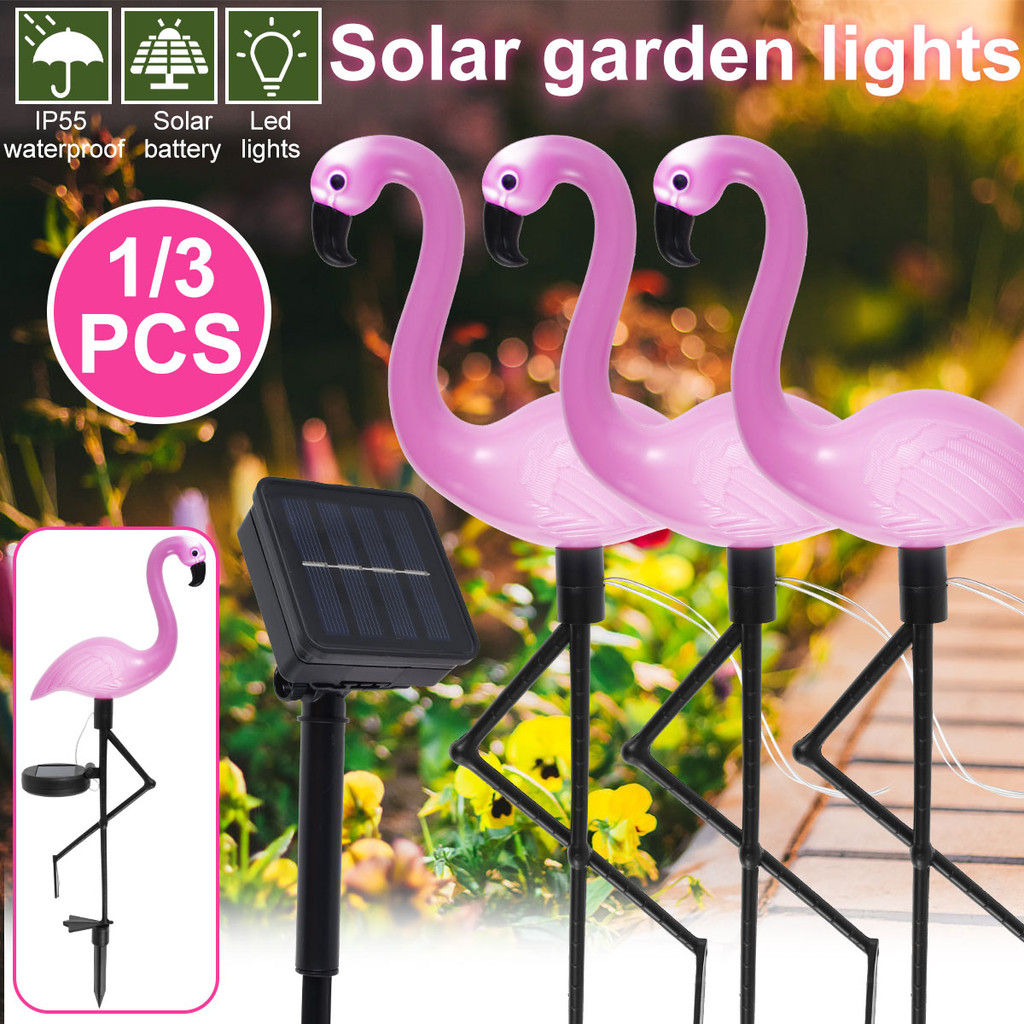 Luz Solar Flamingo À Prova D'água LED Estaca Liga/Desliga Automática Rosa Lâmpada De Chão Ao Ar Livre SHOPSKC3752