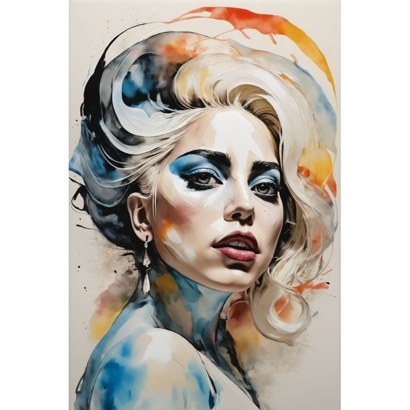 Quadro Decorativo Cantora LAdy Gaga Placa Decorativa MDF tamanho A4 28x20 Envio Imediato