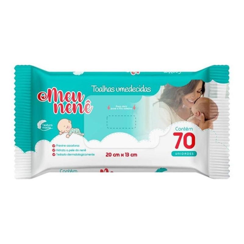 Toalha Umedecida Meu Nenê KIt C/12 Toalinhas 70 Total 840