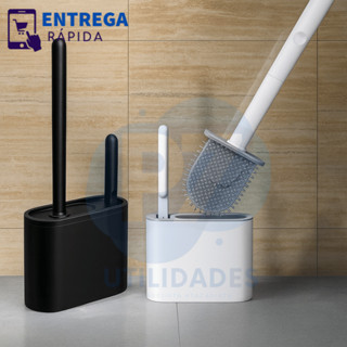 Escova de Vaso Sanitário 2 em 1 de Silicone 35cm Suporte e Adesivo Privadas Banheiro Vaso Sanitário em Oferta na Shopee
