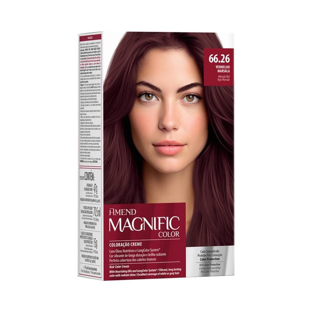 Coloração Amend Magnific Color 66.26 Vermelho Marsala em Oferta na Shopee