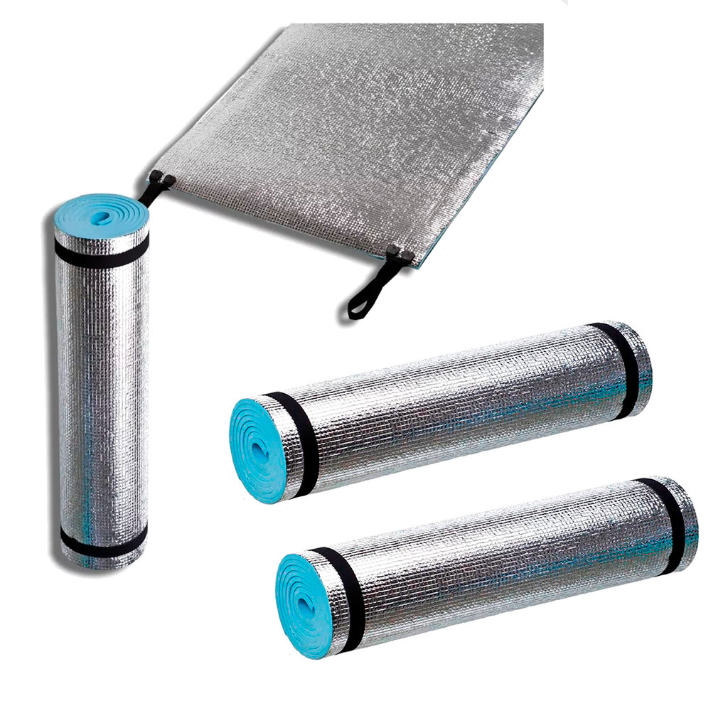 Kit 3x Isolante Colchonete Térmico Aluminizado Guepardo Solteiro 180x50 com EVA Aluminizado Compacto para Camping - Ntk