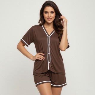 Pijama Americano Blogueira Premium Amamentação Com Botões Toque Macio Leve em Oferta na Shopee