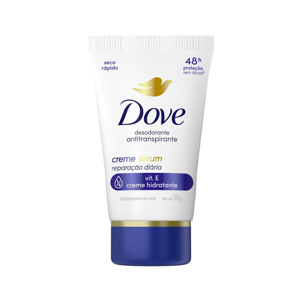 DESODORANTE DOVE FEMININO 50GR CREME SERUM BISNAGA REPARACAO DIARIA em Oferta na Shopee