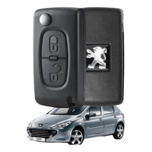 Chave Canivete Peugeot 307 para alarme original Completa placa e chip pronta para codificar