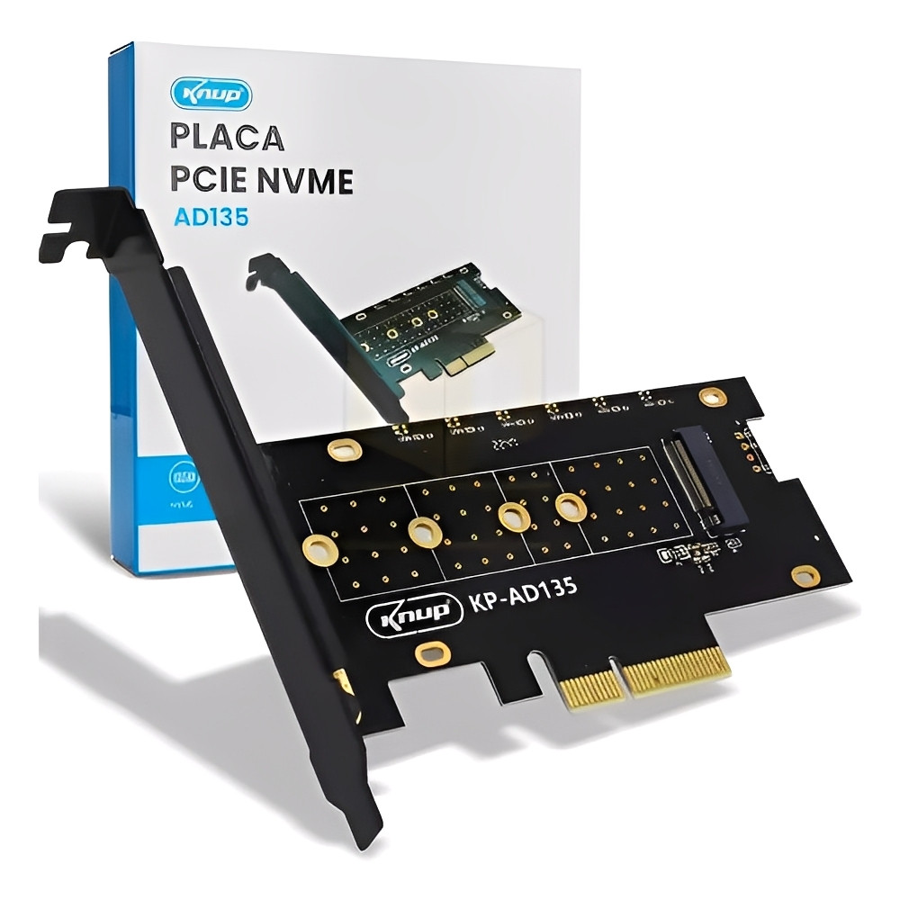 Adaptador PCIe para SSD NVMe M-Key M.2 para Placa de Vídeo PCI-e Compatível com Vários Tamanhos