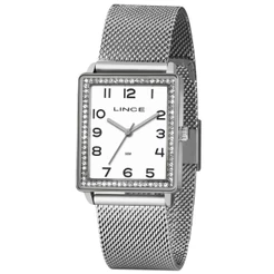 RELÓGIO LINCE FEMININO PRATA QUADRADO CRISTAIS LQM4665L B2SX