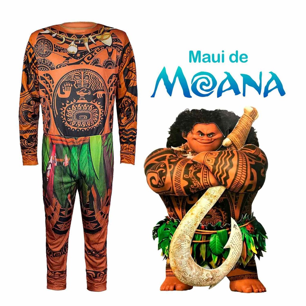 Fantasia Maui Adulto Masculino Macacão Longo Moana em Oferta na Shopee