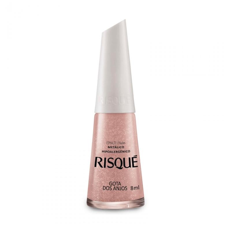 Esmalte Risqué Nude Metálico Gota dos Anjos 8ml em Oferta na Shopee