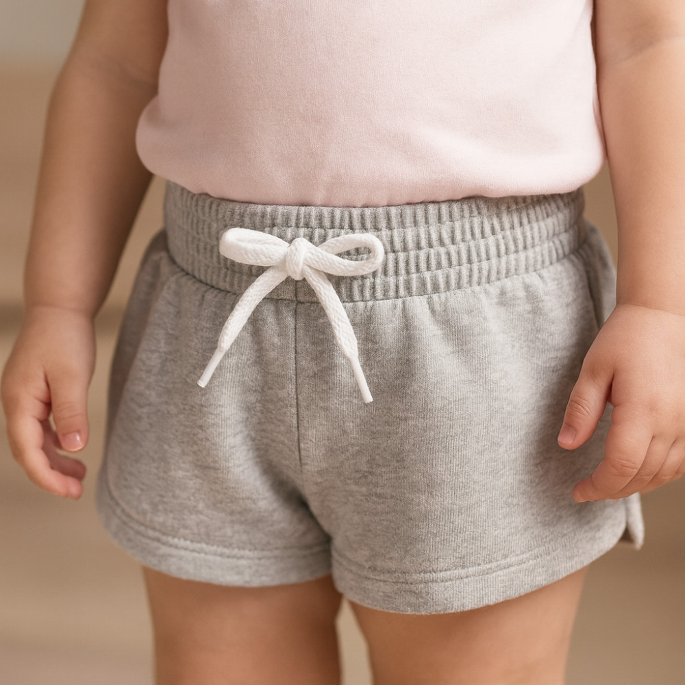 Short Moletinho Infantil Feminino Liso Básico Confortável Moderninho