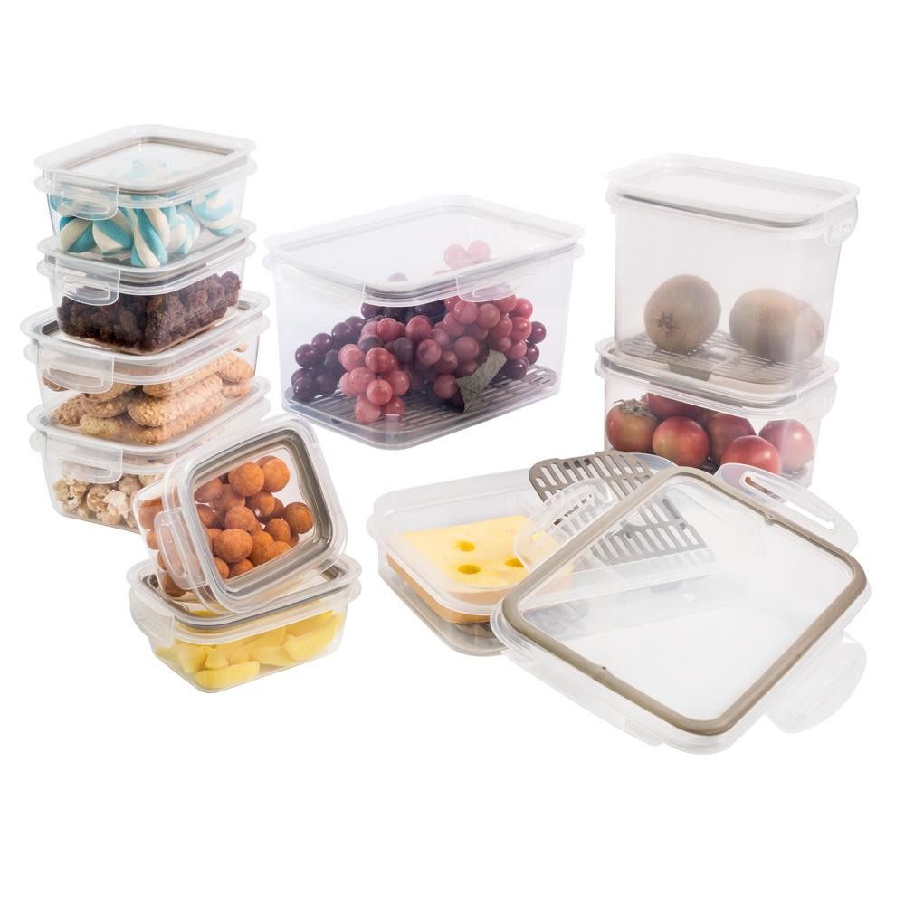 Kit 10 Potes Herméticos com Tampa e Trava Plástico Plasútil em Oferta na Shopee