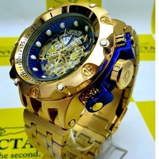 Relógio Invicta Hybrid Venom Skeleton Dourado Masculino dourado relógio, com caixa