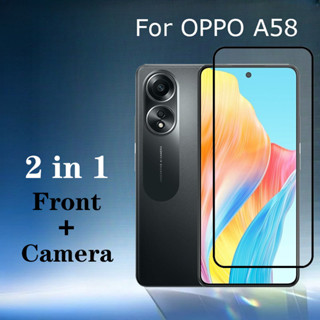 2 Em 1 Película De Vidro Para OPPO A58 4G Temperado 9D A98 A78 5G Filme De Lente De Câmera em Oferta na Shopee