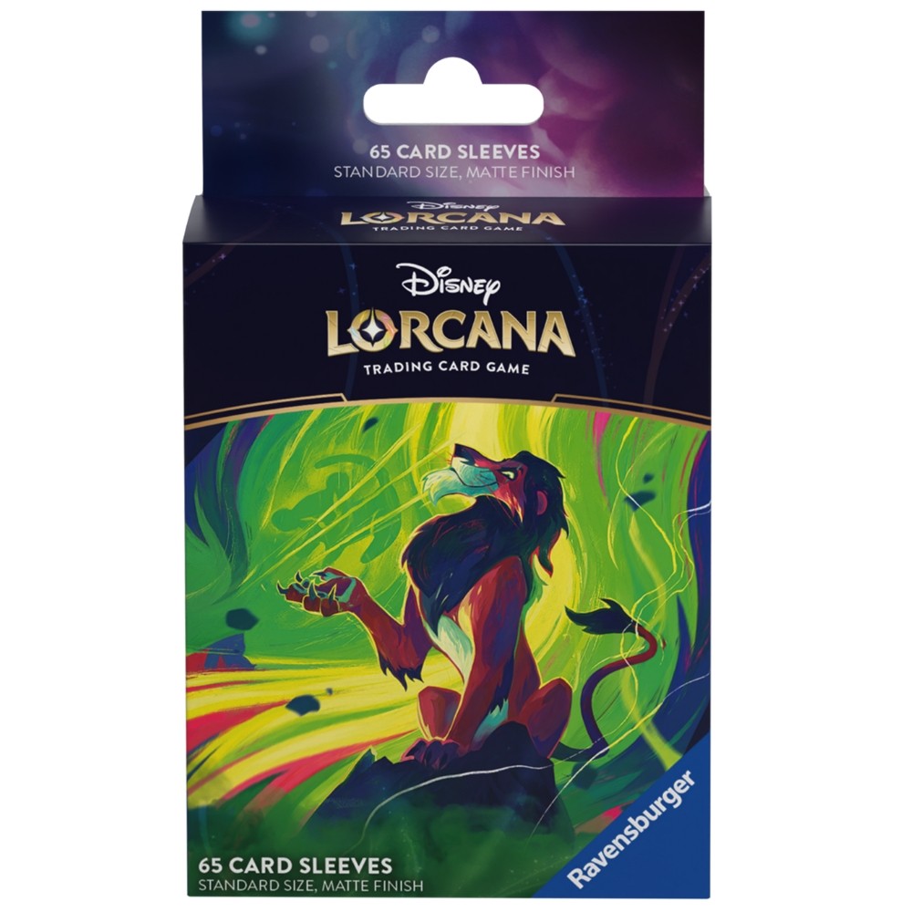 SLEEVE SCAR LORCANA DISNEY SET 6 63x88mm ACESSÓRIOS PROTETOR CARTAS TCG REI LEÃO MUFASA SIMBA COPAG