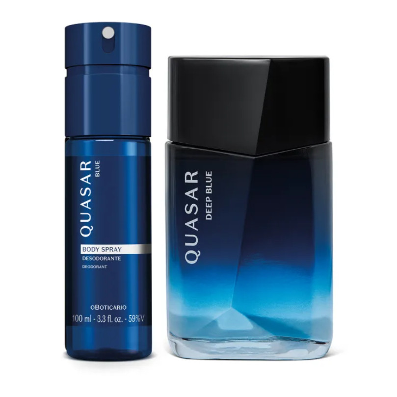 Combo Quasar Deep Blue: Desodorante Colônia 100ml + Body Spray 100ml