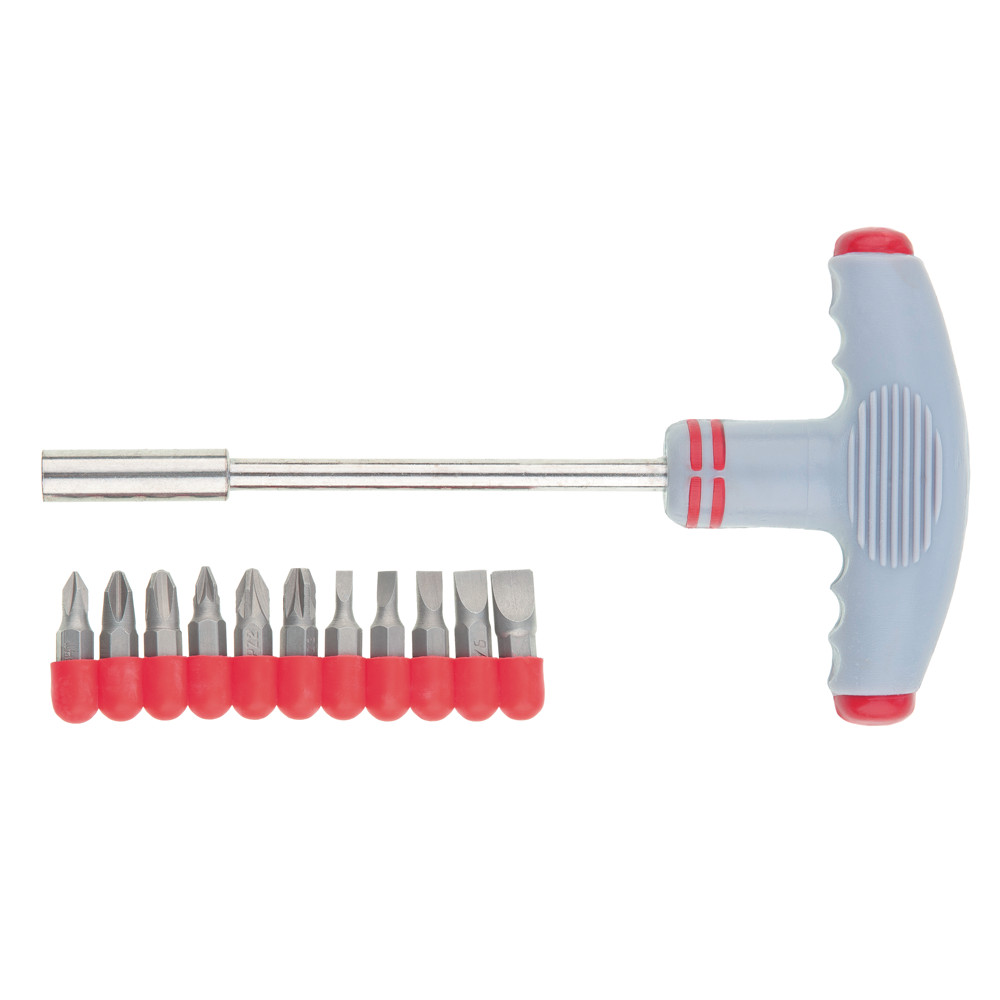 JOGO DE BITS, CABO ANATOMICO EM T, CROMO VANADIO, 11 PCS // MTX em Oferta na Shopee