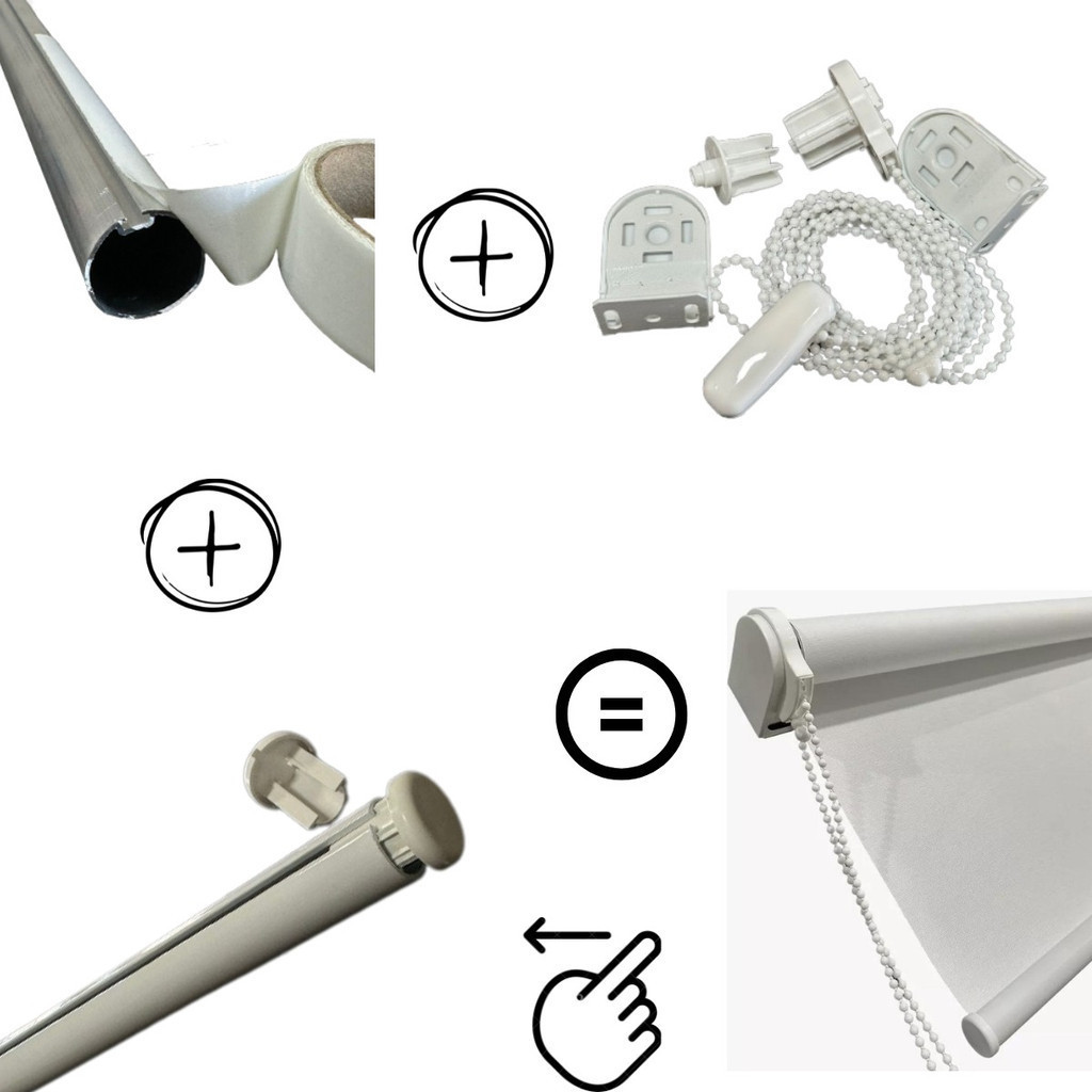 Kit Com Tubo Base Peças Persiana Rolo 0,75 Metro persiana qualidade reforma tubo alumínio manutenção