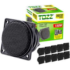 Kit C/10 Peças Tweeter Piezo Elétrico Quadrado 75rms Tozz