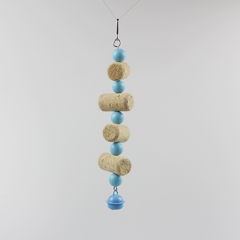 Novo produto pronto estoque papagaio gaiola mascar pingente decoração cortiça papagaio brinquedo mastigar corda cortiça 