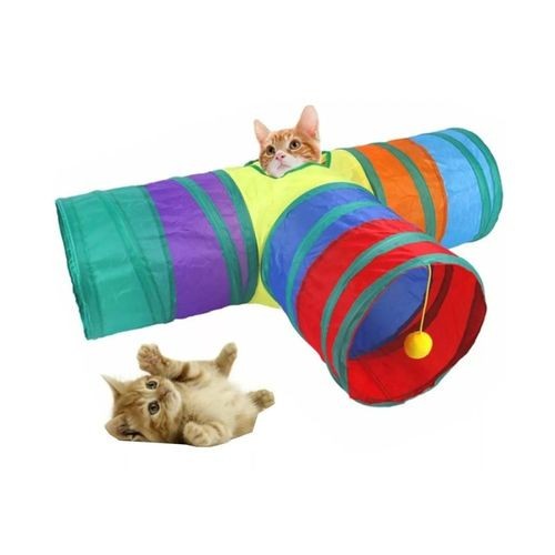 Túnel Divertido Interativo Gatos Estímulo Mental Brinquedo Pet T Formato