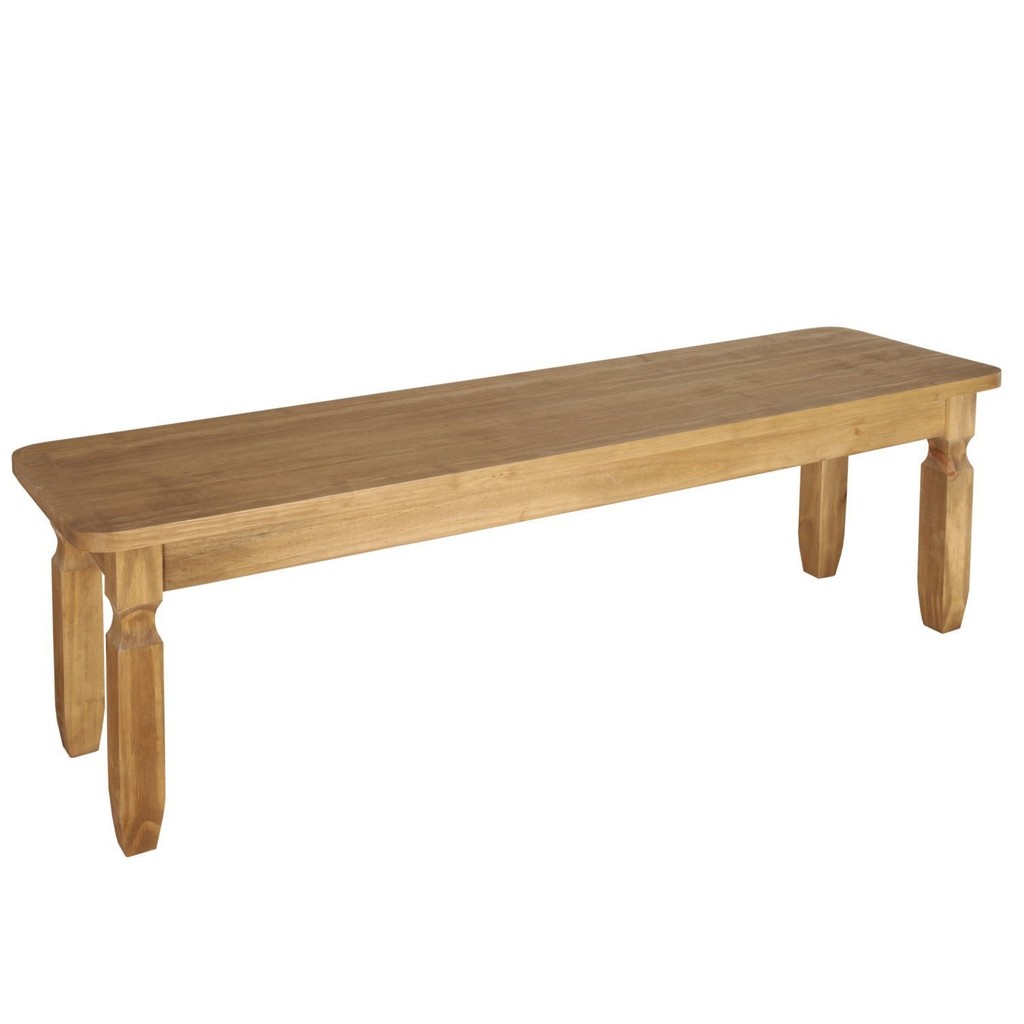 Banco Madeira Maciça 180x38cm Corona Marrom/Cera Mel Cera Mel