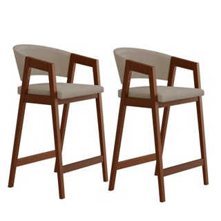 Conjunto 02 Banqueta Alta Avila Pinhão em Oferta na Shopee