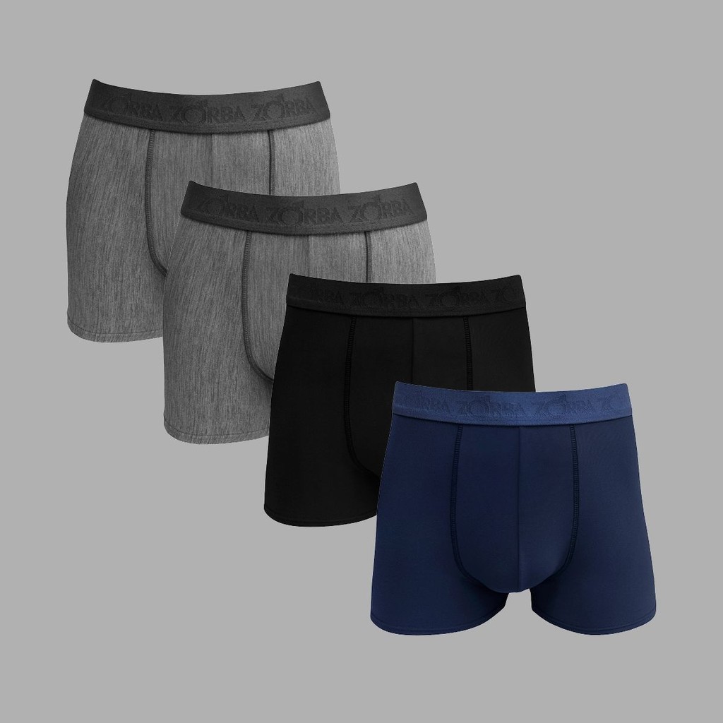 Kit 4 Cuecas Zorba Boxer Microfibra 853 em Oferta na Shopee