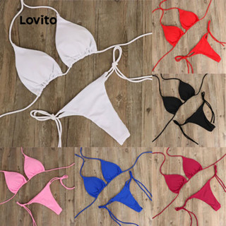 Lovito Conjuntos de Bikini Respirável e Macio para Pele para Todas As Estações para mulheres LCS25A35 em Oferta na Shopee