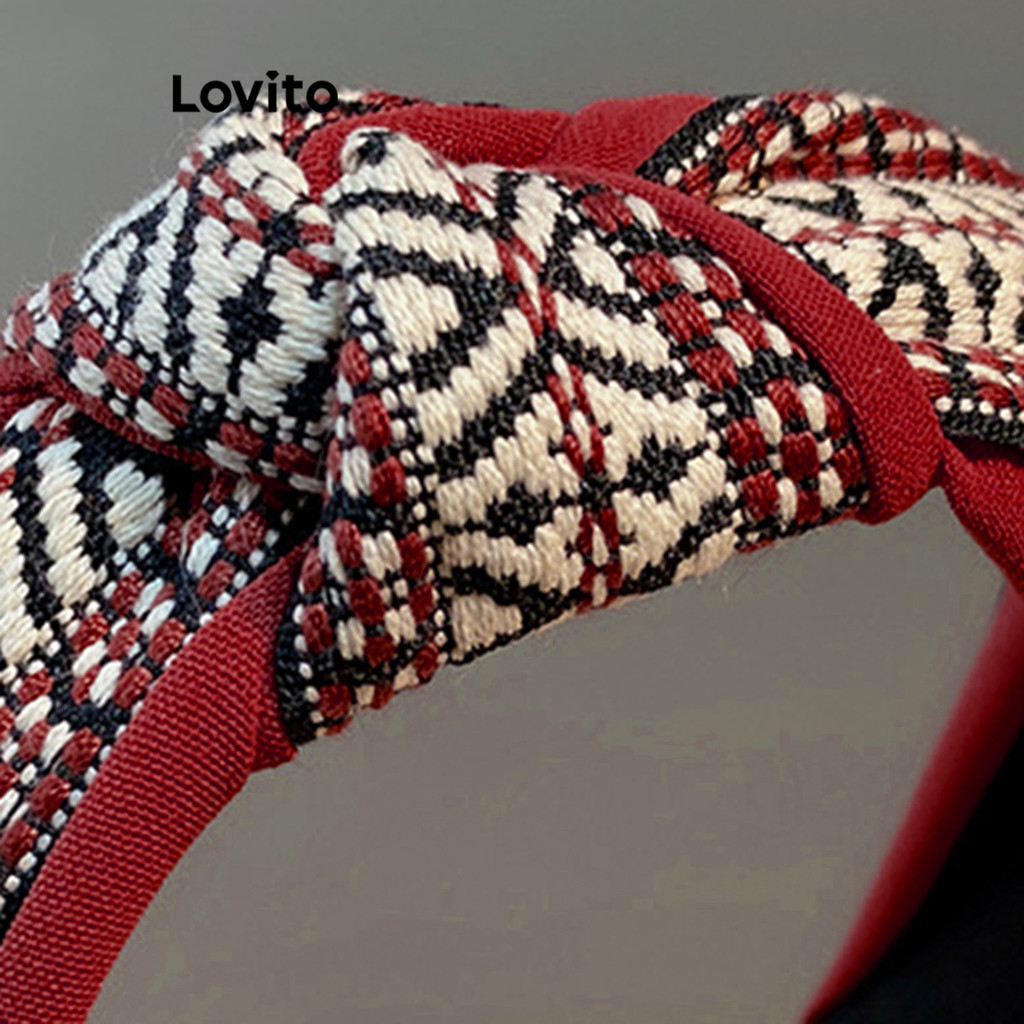 Detalhes do Lovito Faixa Casual Colorida Lisa Para Mulheres LFA03120 (Laranja e Preto)