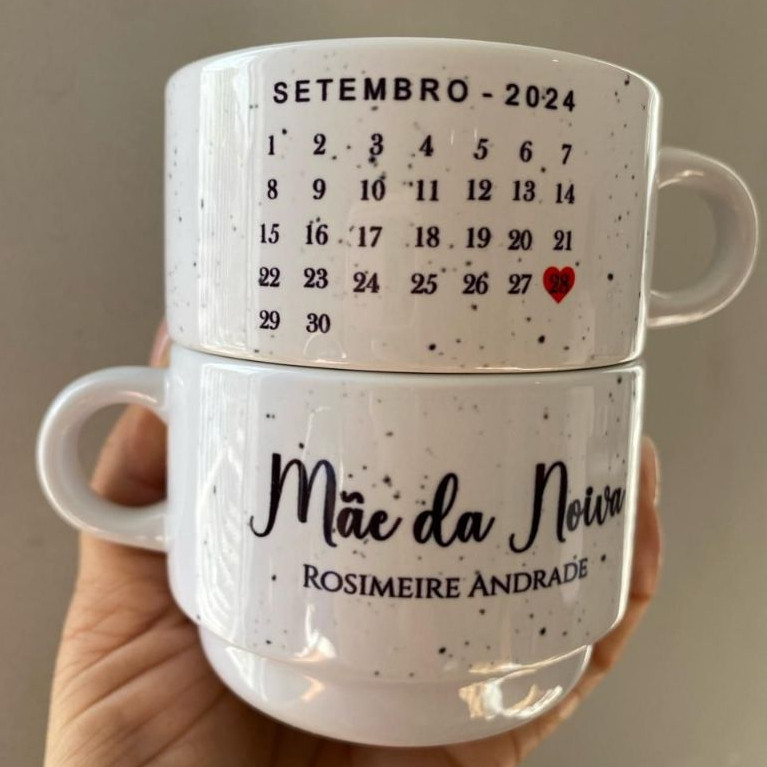 Xícara Personalizada para Lembrança Casamento Modelo Calendário Pais dos noivos ou Padrinhos festa em Oferta na Shopee