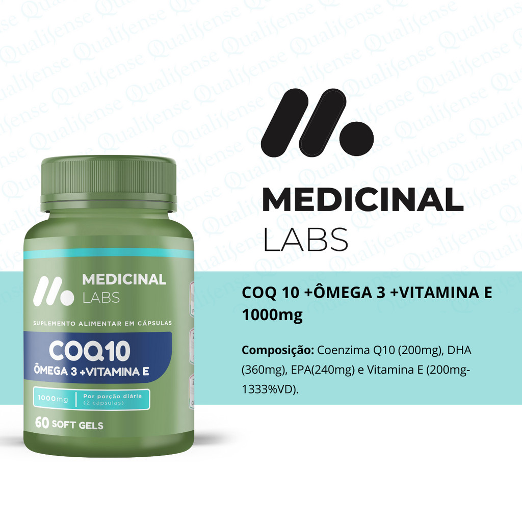 COQ10 OMEGA 3 VITAMINA E 1000MG 60 SOFTGELS MEDICINAL LABS