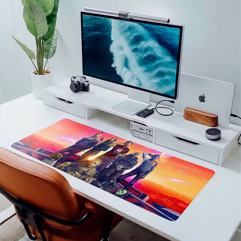 MousePad Gamer Guardiões Da Galáxia 80x30 Gamer Antiderrapante Premium Personalizado Grande RGB Anime