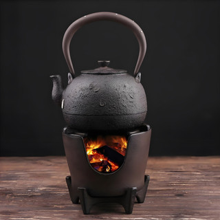 Fogão de chá estilo japonês retrô fogão de água fervente sala de chá chaleira de ferro fogão antigo pequeno conjunto de 