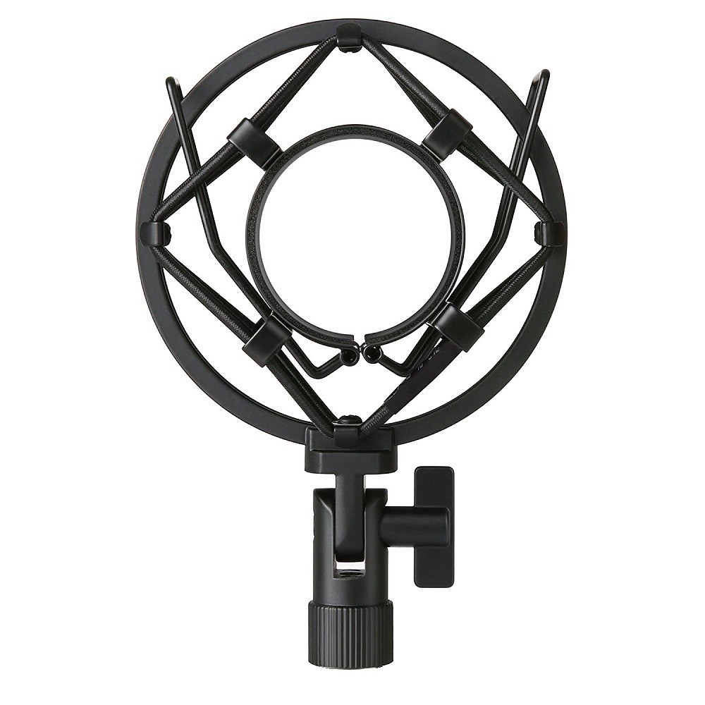 Shock Mount Anti Shock p/Microfone Condensador Studio, C1, C3, B1, B2, AT2020, AKG P120, P220 - Preto