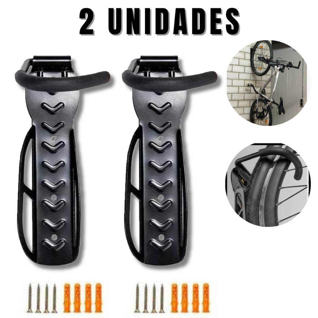 Suporte Gancho Bicicleta Parede Kit 2 Pçs Pendurar Vertical Forte - JI SHOP