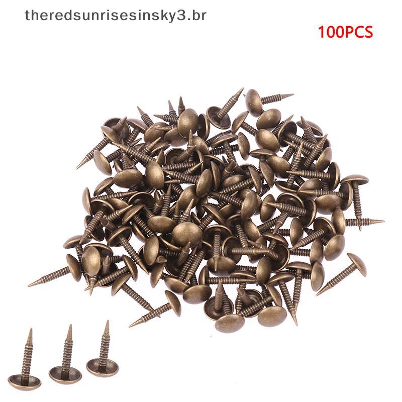 TSBR 100 Pçs Antigo Bronze Estofamento Unhas Jóias Caixa De Madeira Sofá Ta Parafuso Prisioneiro Pushpin Portanail Móvei