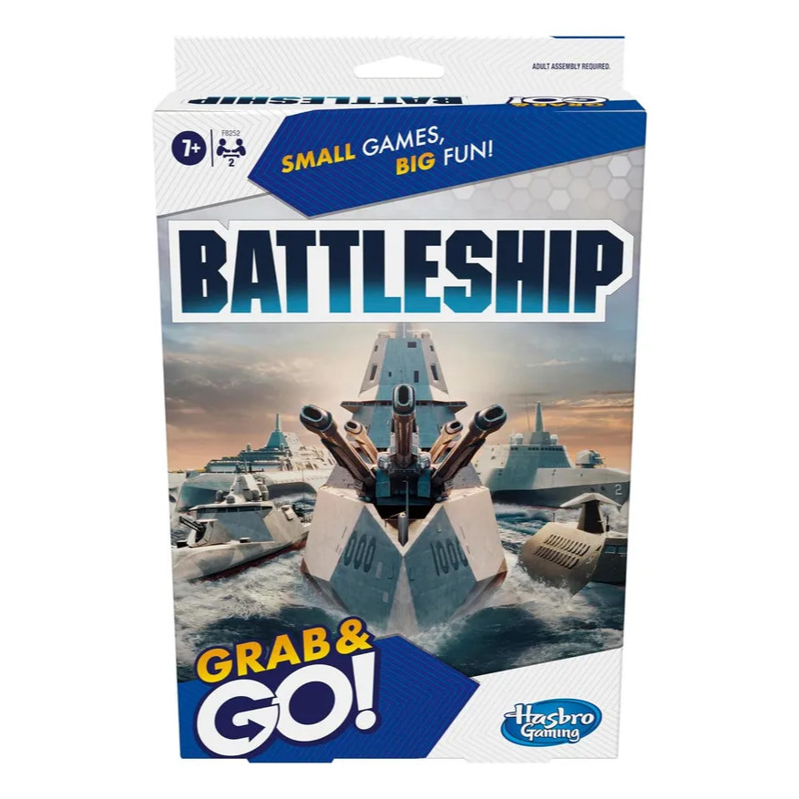 Jogo Batalha Naval Battleship Hasbro Gaming Grab and Go Portátil Estratégia Família Clássico