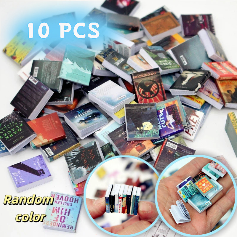 10 Pçs Cor Aleatória Mini Lançando Revista Livro Para Casa De Bonecas Em Miniatura Sala Estudo Modelo Acessórios