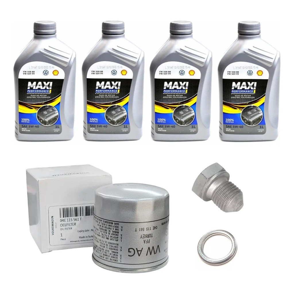 Kit Troca Óleo 5w40 Filtro Polo Virtus Nivus Tcross Up Tsi