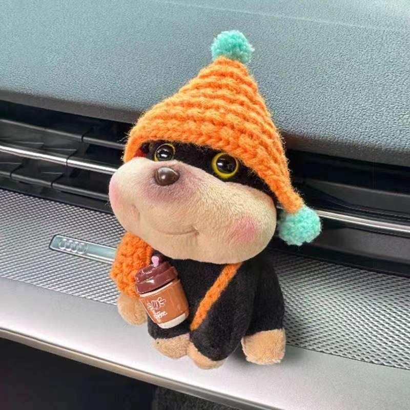 Abelha filhote de cachorro bonito boneca de pelúcia carro ar condicionado saída de ar ornamentos carro aromaterapia orna