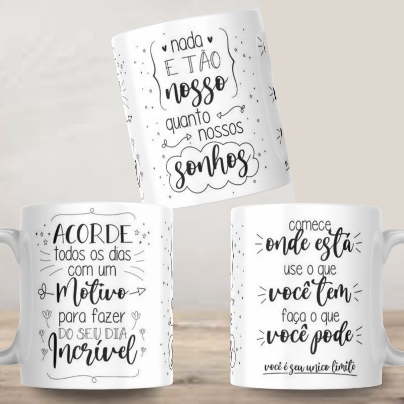 Xícara Caneca Acorde todos os dias com um motivo de fazer seu dia incrivel Personalizada Cerâmica Plastico Presente  Lem